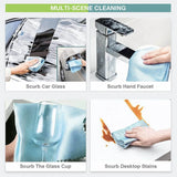 5X Fish Scale Microfiber Cleaning Cloth Dish Washing Glass Wipe Reusable Kitchen - 5Pcs-25cm*25cm - Top-Down View