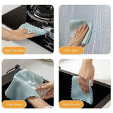 5X Fish Scale Microfiber Cleaning Cloth Dish Washing Glass Wipe Reusable Kitchen - 5Pcs-30cm*40cm - Side View