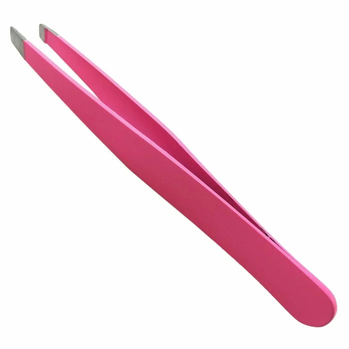 Stainless Steel Hair Eyebrow Tweezers Plucker Puller Beauty Slanted Nail Tip - Rose Red