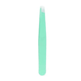 Stainless Steel Hair Eyebrow Tweezers Plucker Puller Beauty Slanted Nail Tip - Green