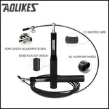Aolikes Adjustable High Speed Steel Skipping Jump Rope Dual Bearings Gym Boxing - Black - Extra Image