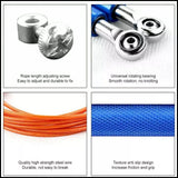Aolikes Adjustable High Speed Steel Skipping Jump Rope Dual Bearings Gym Boxing - Orange - Close-Up Angle