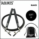 Aolikes Adjustable High Speed Steel Skipping Jump Rope Dual Bearings Gym Boxing - Orange - Low Angle