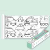 3M DIY Colouring Paper Roll with 12 Colour Pencils Cartoon Doodle Set - Animal world (With 12PCS Colored Pencils)
