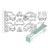 3M DIY Colouring Paper Roll with 12 Colour Pencils Cartoon Doodle Set - Animal world (With 12PCS Colored Pencils)