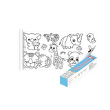 3M DIY Colouring Paper Roll with 12 Colour Pencils Cartoon Doodle Set - Animal world (With 12PCS Colored Pencils)