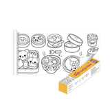 3M DIY Colouring Paper Roll with 12 Colour Pencils Cartoon Doodle Set - Animal world (With 12PCS Colored Pencils)