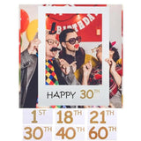 1Th 18Th-60Th Photo Booth Props Picture Frame Wedding Birthday Party Decoration - Happy 18TH - Top-Down View