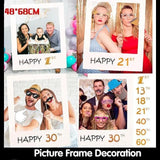 1Th 18Th-60Th Photo Booth Props Picture Frame Wedding Birthday Party Decoration - Happy 40TH - Front View