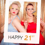 1Th 18Th-60Th Photo Booth Props Picture Frame Wedding Birthday Party Decoration - Happy 50TH - Rear View