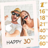 1Th 18Th-60Th Photo Booth Props Picture Frame Wedding Birthday Party Decoration - Happy 50TH