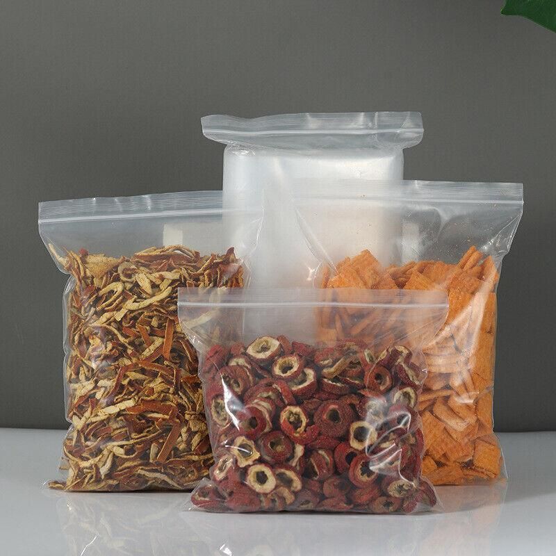 100PCS 100micron Bulk Clear Resealable PE Plastic Zip Bags - 5*7CM