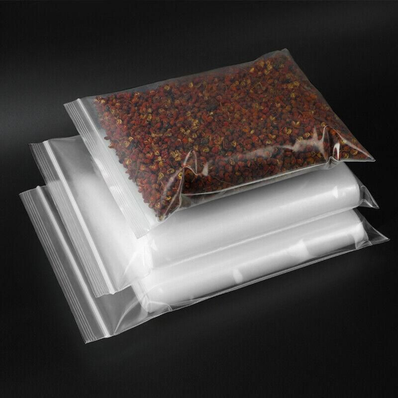 100PCS 100micron Bulk Clear Resealable PE Plastic Zip Bags - 10*20CM