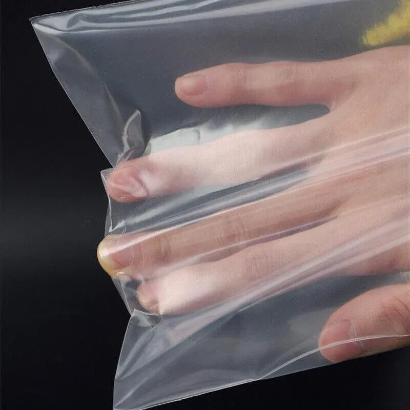 100PCS 100micron Bulk Clear Resealable PE Plastic Zip Bags - 10*20CM