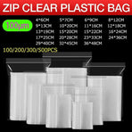 100PCS 100micron Bulk Clear Resealable PE Plastic Zip Bags - 15*22CM