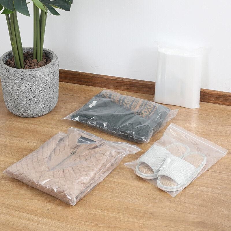 100PCS 100micron Bulk Clear Resealable PE Plastic Zip Bags - 23*33CM