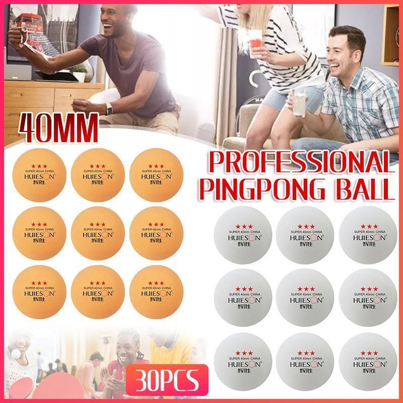30PCS 3-Star Table Tennis Balls Professional Pingpong Ball Training Ball 40mm - White