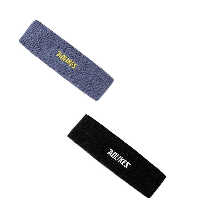 Aolikes Headbands Sweatband Cotton Hair Gym Yoga Stretch Sport Sweat Band - Black