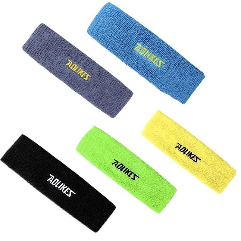 Aolikes Headbands Sweatband Cotton Hair Gym Yoga Stretch Sport Sweat Band - Grey