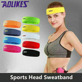 Aolikes Headbands Sweatband Cotton Hair Gym Yoga Stretch Sport Sweat Band - Green - Front View