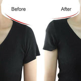 2Pcs Soft Anti-Slip Invisible Shoulder Pads Naturally Increased Silicone /Sponge - Black (Sponge)