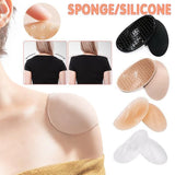 2Pcs Soft Anti-Slip Invisible Shoulder Pads Naturally Increased Silicone /Sponge - Beige (Silicone) - Front View