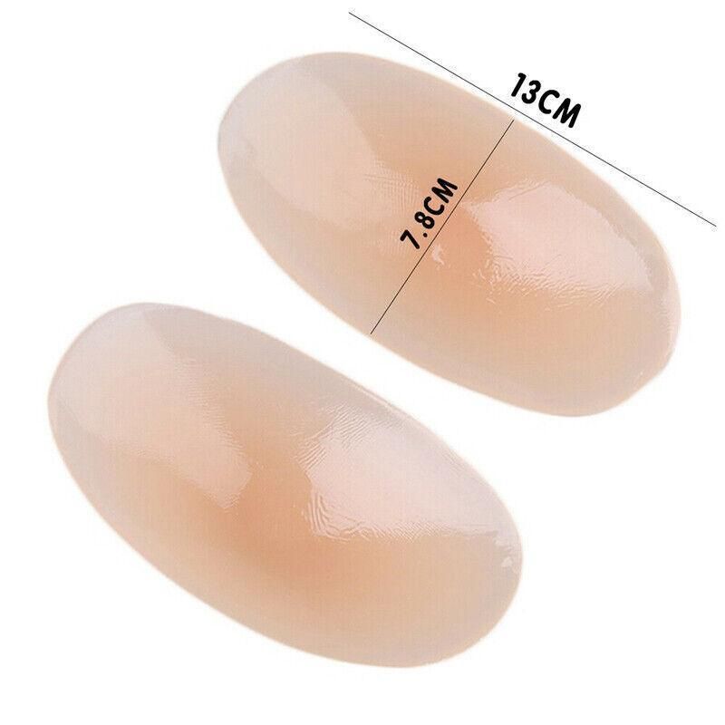 2Pcs Soft Anti-Slip Invisible Shoulder Pads Naturally Increased Silicone /Sponge - Beige (Silicone)