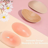 2Pcs Soft Anti-Slip Invisible Shoulder Pads Naturally Increased Silicone /Sponge - Beige (Silicone) - Extra Image