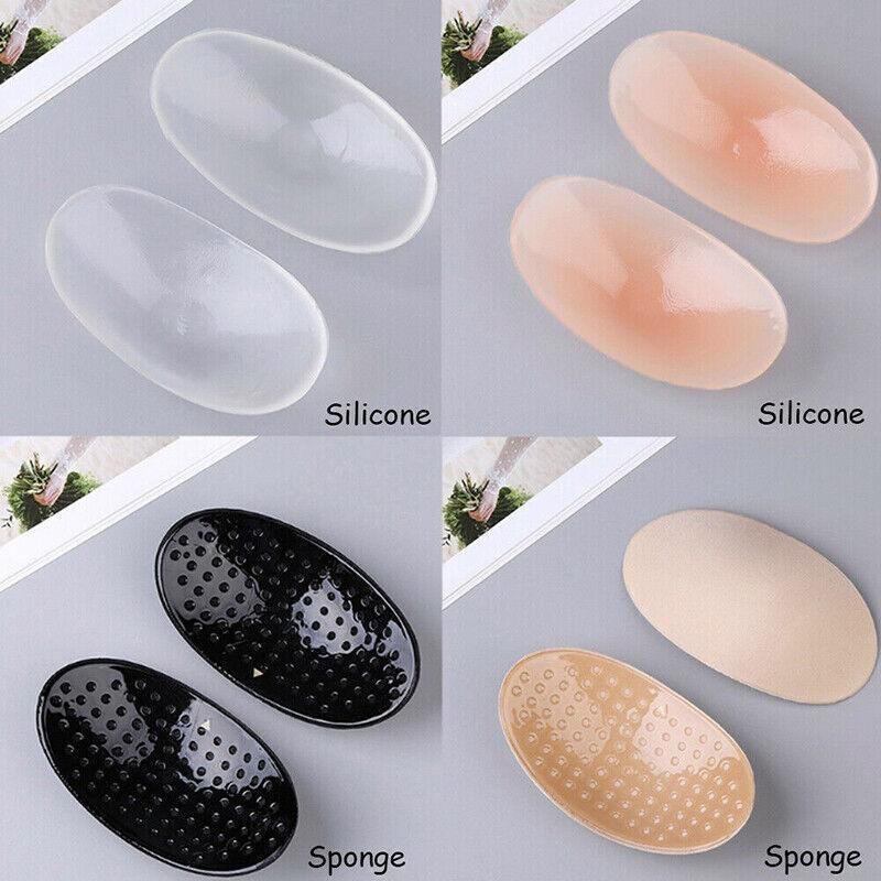 2Pcs Soft Anti-Slip Invisible Shoulder Pads Naturally Increased Silicone /Sponge - Clear (Silisone)