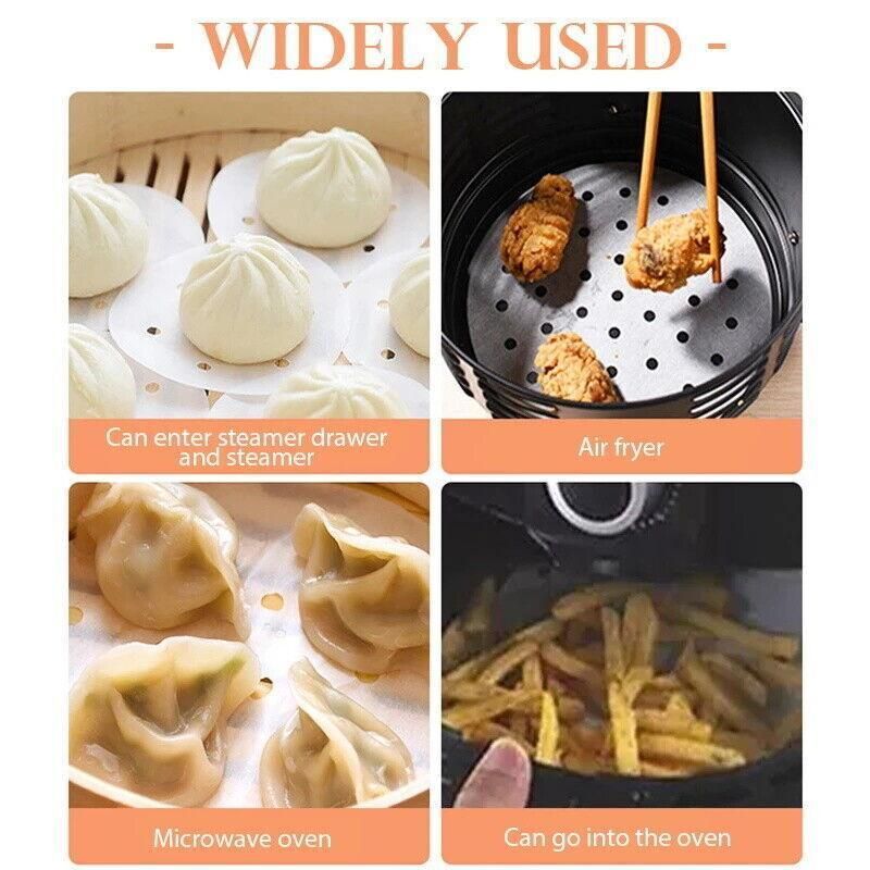 100Pcs 7/8/9 Non-Stick Air Fryer Parchment Liners - 18CM