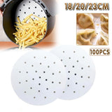 100Pcs 7/8/9 Non-Stick Air Fryer Parchment Liners - 23CM - Front View