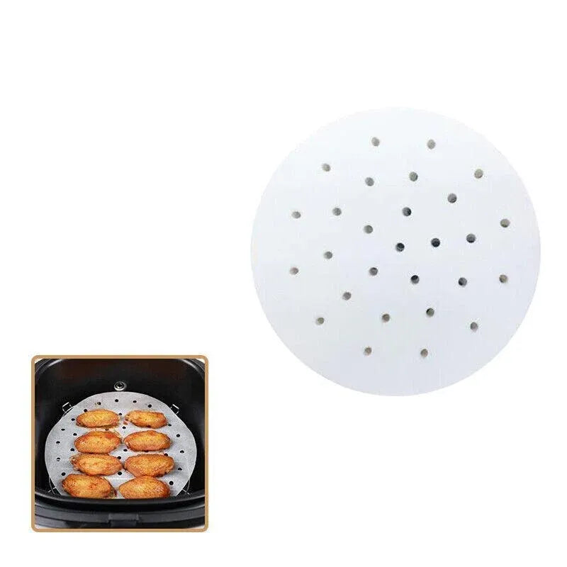 100Pcs 7/8/9 Non-Stick Air Fryer Parchment Liners - 23CM