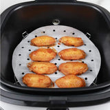 100Pcs 7/8/9 Non-Stick Air Fryer Parchment Liners - 23CM - Close-Up Angle