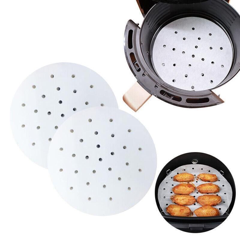 100Pcs 7/8/9 Non-Stick Air Fryer Parchment Liners - 23CM