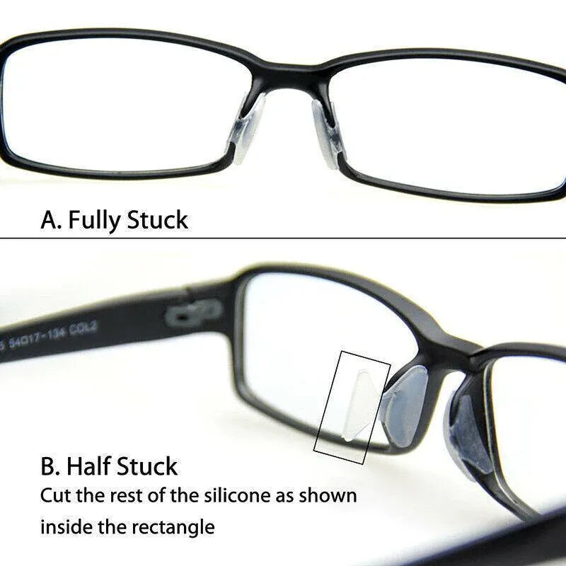 Silicone Anti-Slip Stick On Nose Pads for Eyeglass Sunglasses Glasses Clear - 1.8mm