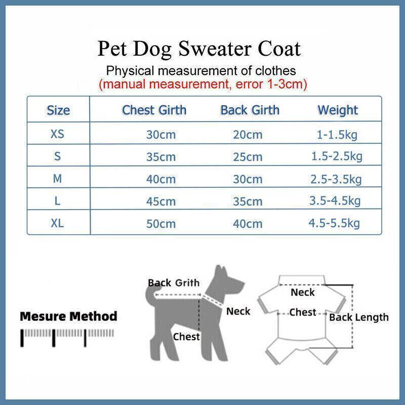 M Size Cute Pet Dog Warm Jumper Sweater Clothes Cat Knitwear Knitted Coats Winter - Blue Rabbit