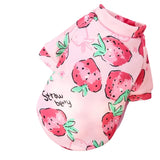 L Size Cute Pet Dog Warm Jumper Sweater Clothes Puppy Cat Knitwear Knitted Coats Winter - Pink Strawberry