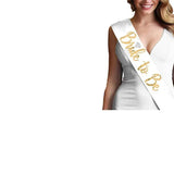 Bride To Be Hen Veil Sash Tiara Hens Night Bridal Shower Kitchen Tea Accessories - Gold Sash