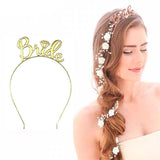 Bride To Be Hen Veil Sash Tiara Hens Night Bridal Shower Kitchen Tea Accessories - Gold Sash