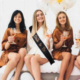 Bride To Be Hen Veil Sash Tiara Hens Night Bridal Shower Kitchen Tea Accessories - Black/Gold Sash - Extra Image
