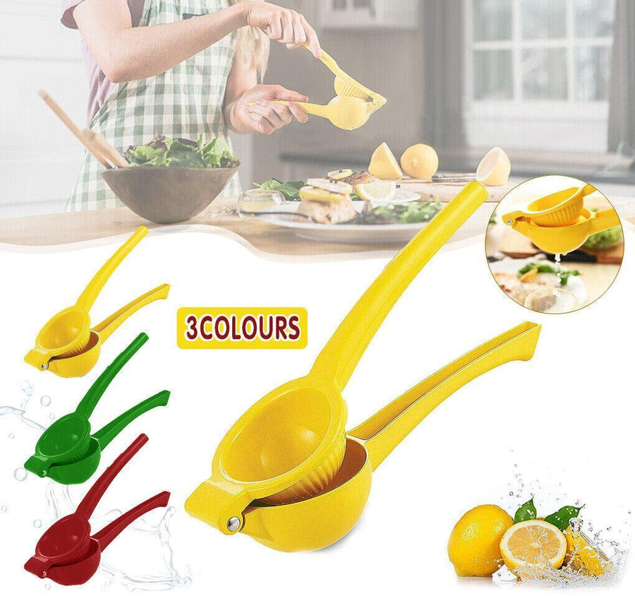 Premium Quality Metal Lemon Squeezer Handheld Juicer Presser Citrus Juice Lime - Red