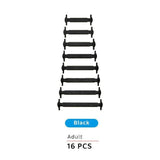 No Tie Elastic Silicone Shoe Laces 16PCS Shoelaces for Sneakers and Runners - Black 16PCS