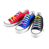 No Tie Elastic Silicone Shoe Laces 16PCS Shoelaces for Sneakers and Runners - Brown 16PCS