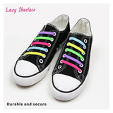 No Tie Elastic Silicone Shoe Laces 16PCS Shoelaces for Sneakers and Runners - Brown 16PCS - Close-Up Angle