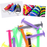 No Tie Elastic Silicone Shoe Laces 16PCS Shoelaces for Sneakers and Runners - Brown 16PCS