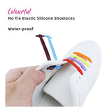 No Tie Elastic Silicone Shoe Laces 16PCS Shoelaces for Sneakers and Runners - Brown 16PCS