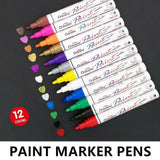 Multicolour Permanent Paint Marker Pens for Tyre Metal Glass Rubber - Gold