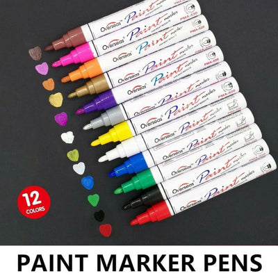 Multicolour Permanent Paint Marker Pens for Tyre Metal Glass Rubber - Brown