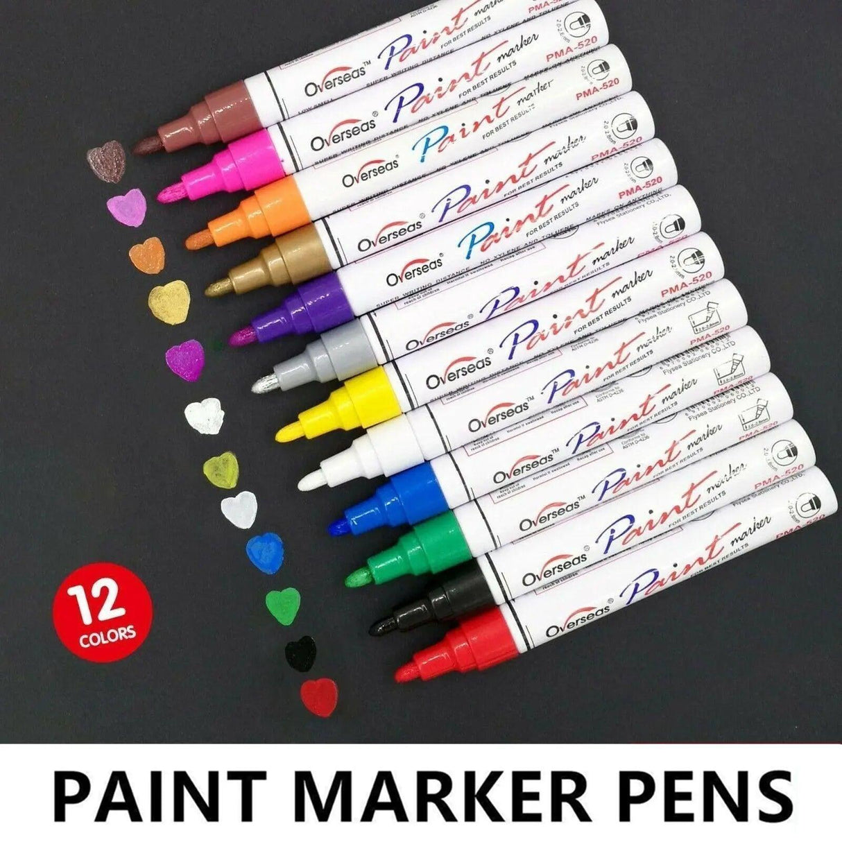 Multicolour Permanent Paint Marker Pens for Tyre Metal Glass Rubber - Orange