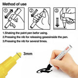 Multicolour Permanent Paint Marker Pens for Tyre Metal Glass Rubber - Pink